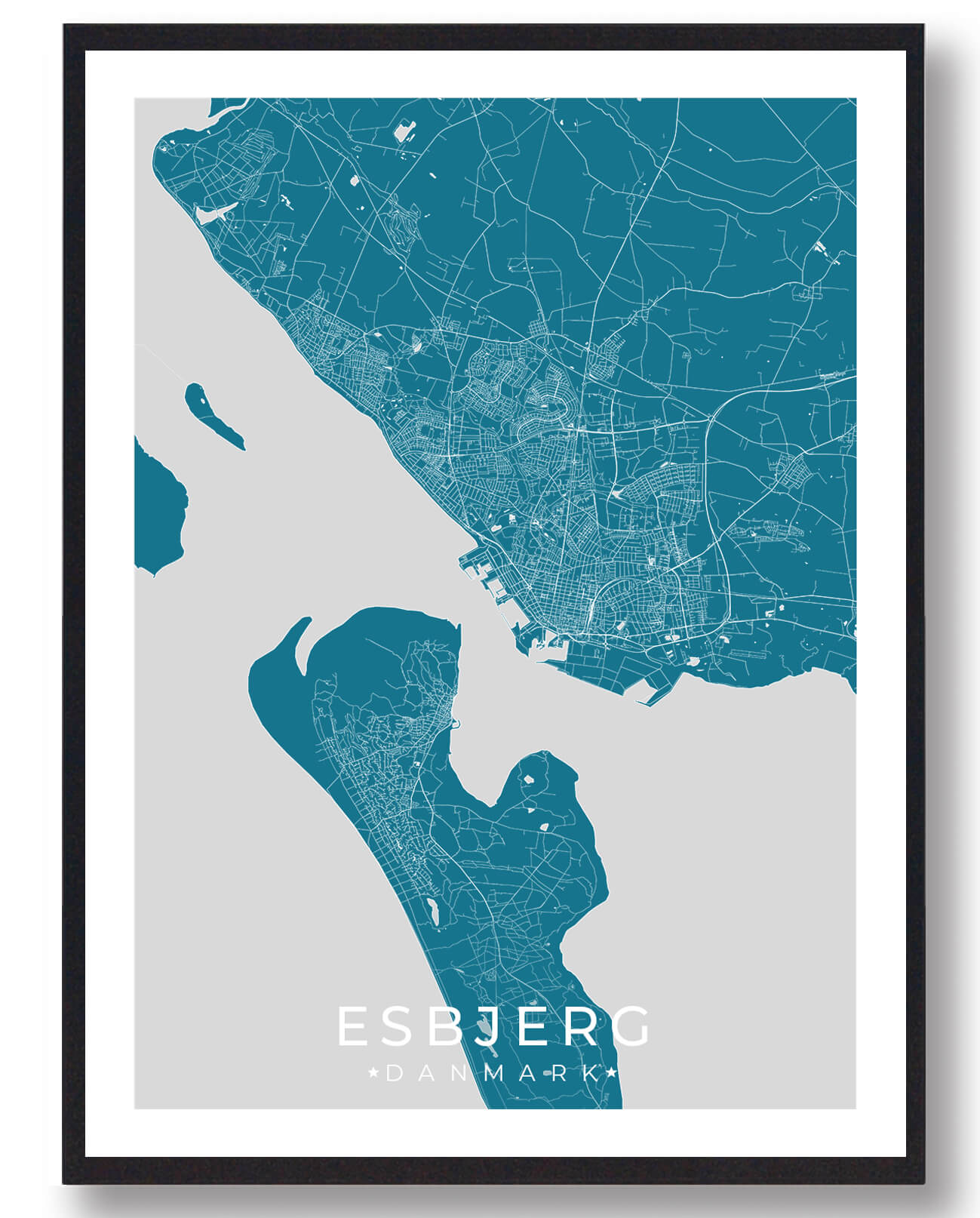 Esbjerg By Plakat Blå