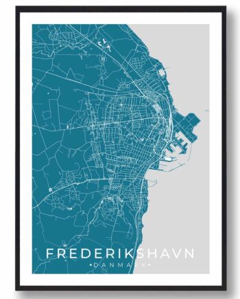 Frederikshavn By Plakat Blå