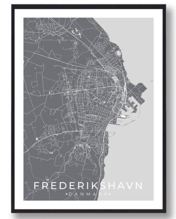 Frederikshavn By Plakat Grå