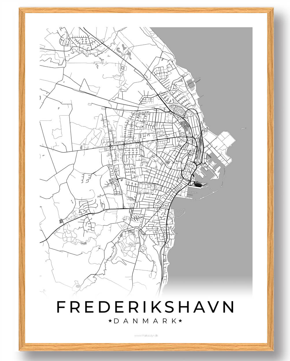 Frederikshavn By Plakat Hvid