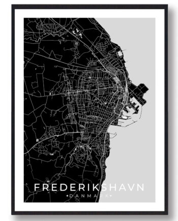 Frederikshavn By Plakat Sort