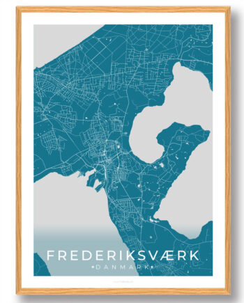 Frederiksværk By Plakat Blå