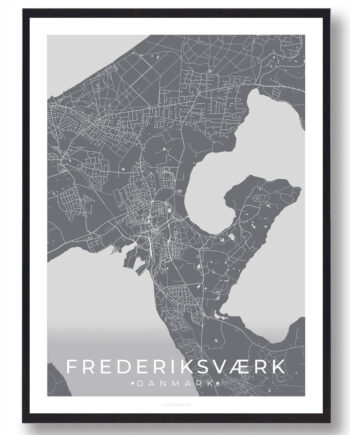 Frederiksværk By Plakat Grå