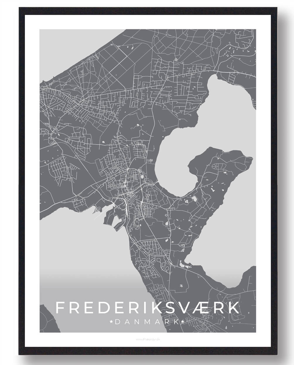 Frederiksværk By Plakat Grå