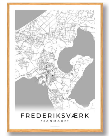 Frederiksværk By Plakat Hvid