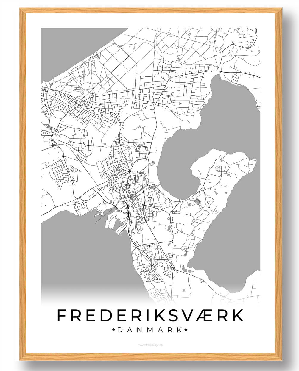 Frederiksværk By Plakat Hvid