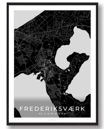 Frederiksværk By Plakat Sort
