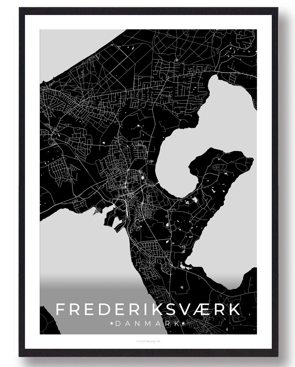 Frederiksværk By Plakat Sort
