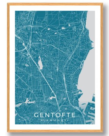 Gentofte By Plakat Blå