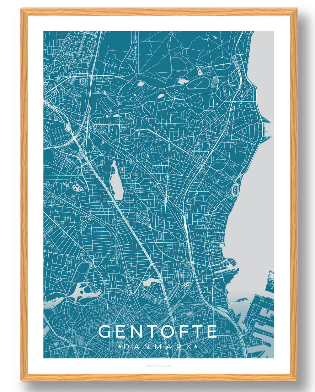 Gentofte By Plakat Blå