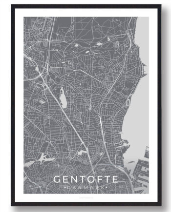 Gentofte By Plakat Grå