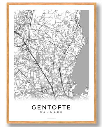 Gentofte By Plakat Hvid