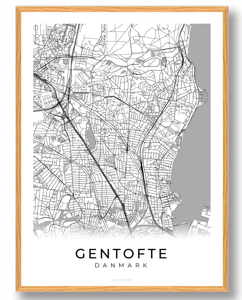 Gentofte By Plakat Hvid