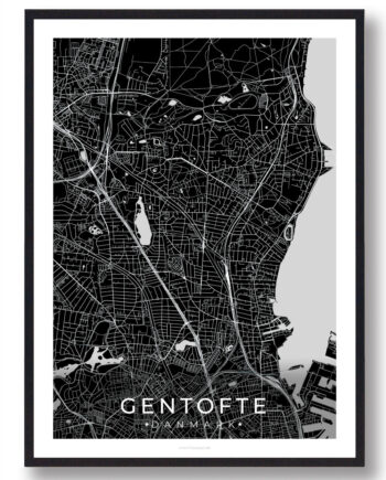 Gentofte By Plakat Sort