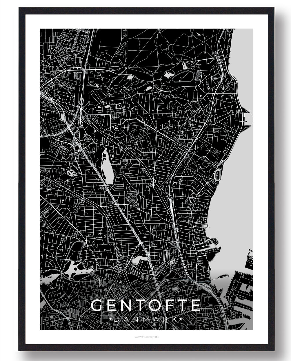 Gentofte By Plakat Sort