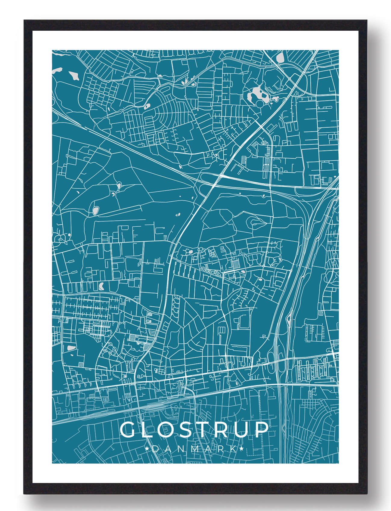 Glostrup By Plakat Blå