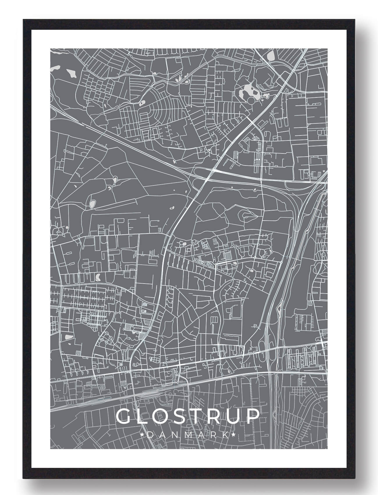 Glostrup By Plakat Grå