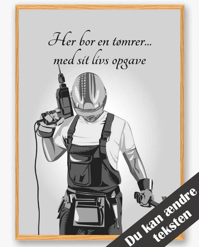 Her Bor En Tømrer Plakat