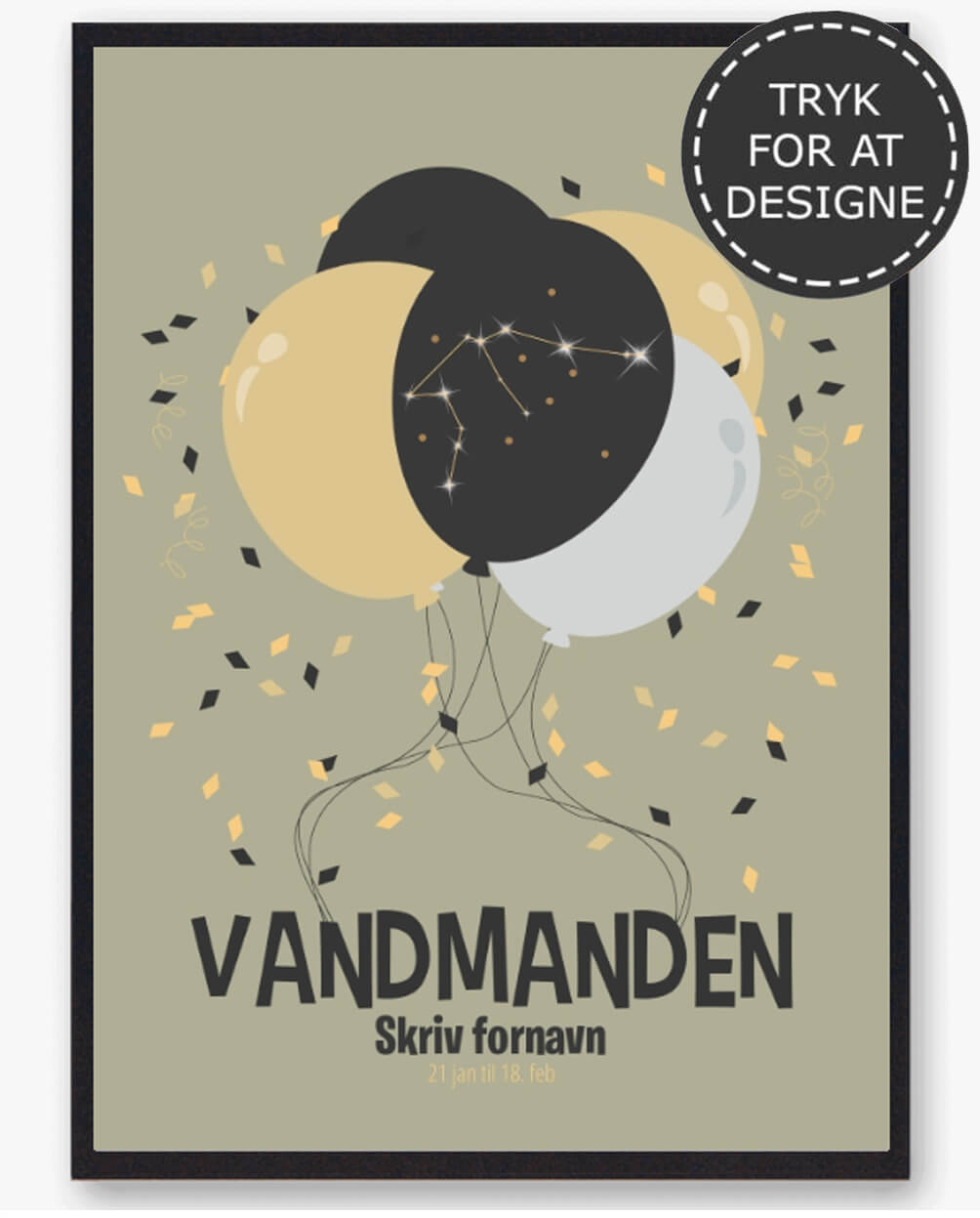 Stjernetegn Vandmanden Personlig Plakat