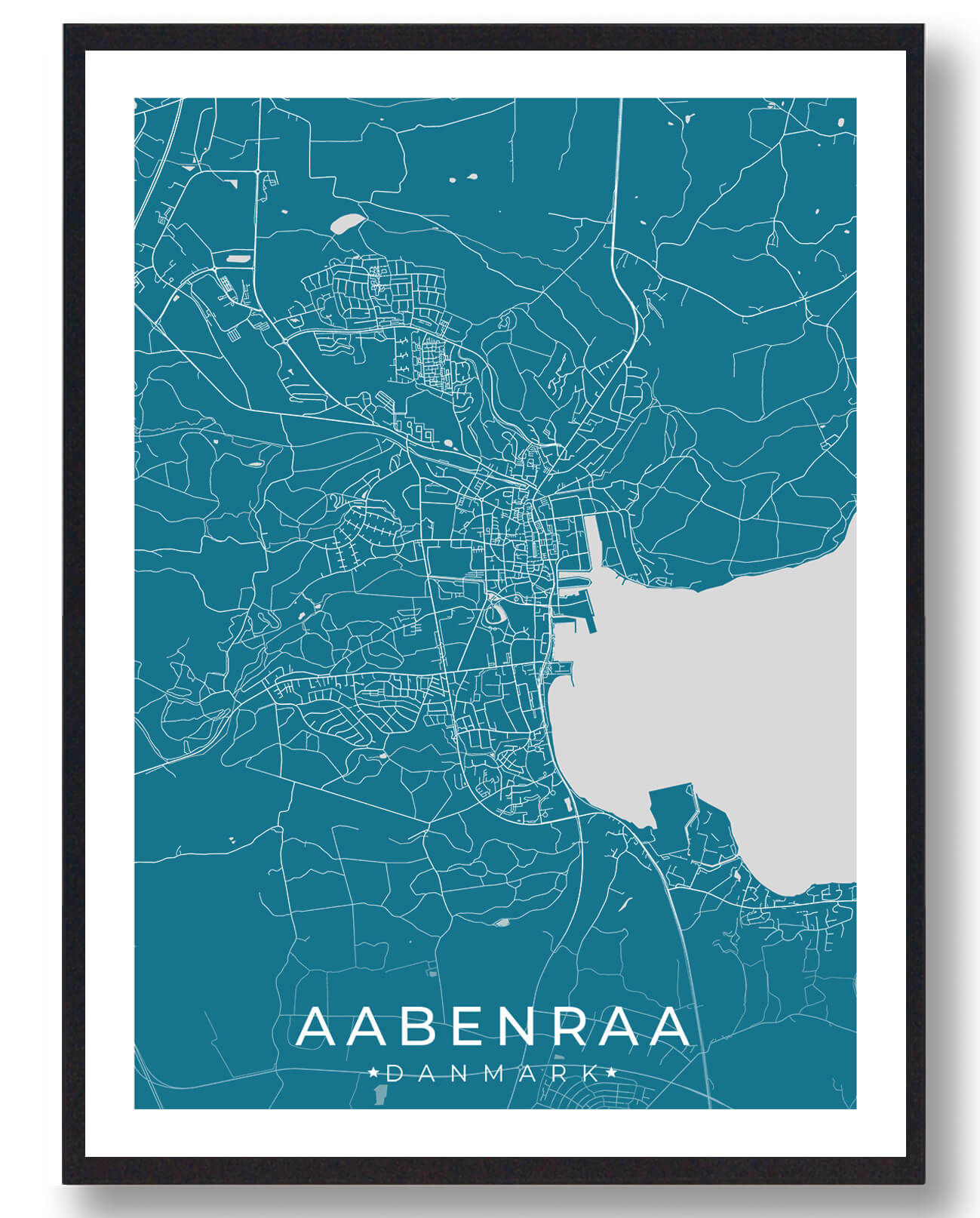 Aabenraa By Plakat Blå