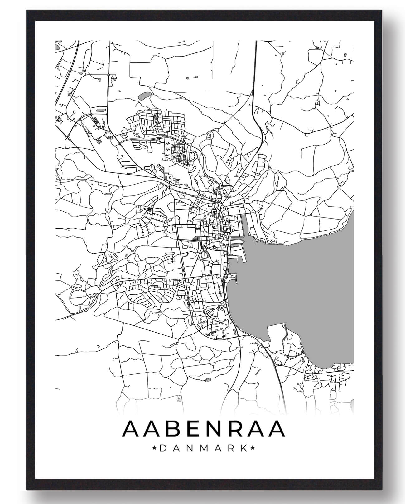 Aabenraa By Plakat Hvid