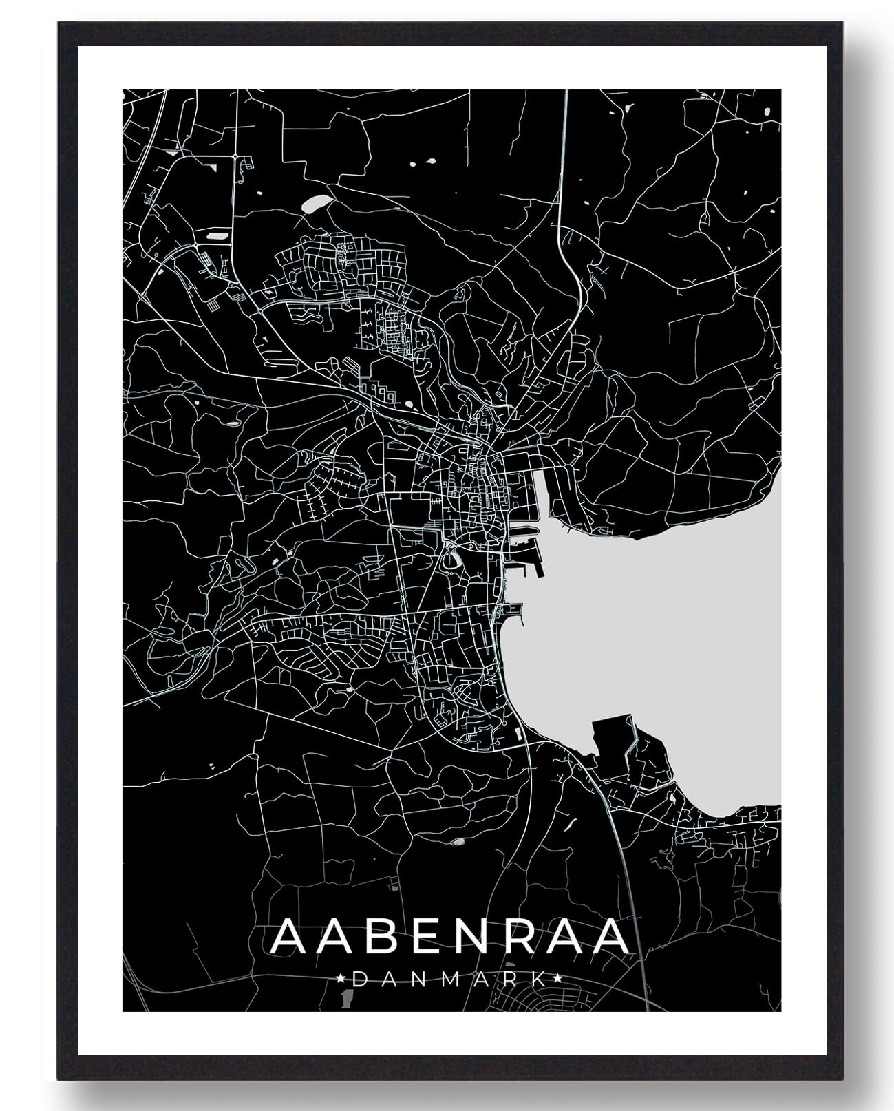 Aabenraa By Plakat Sort