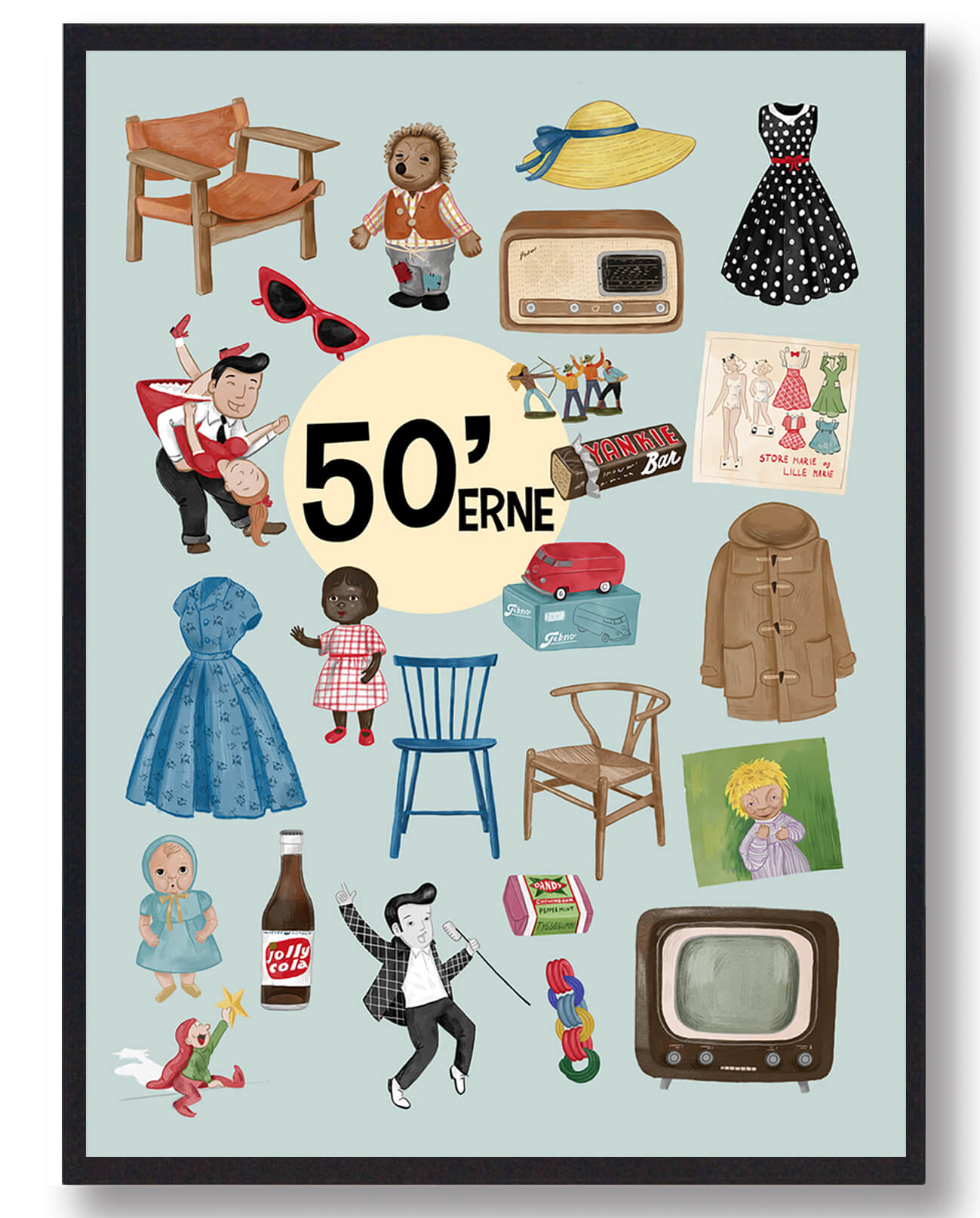 50 Apos Erne Plakat Blå