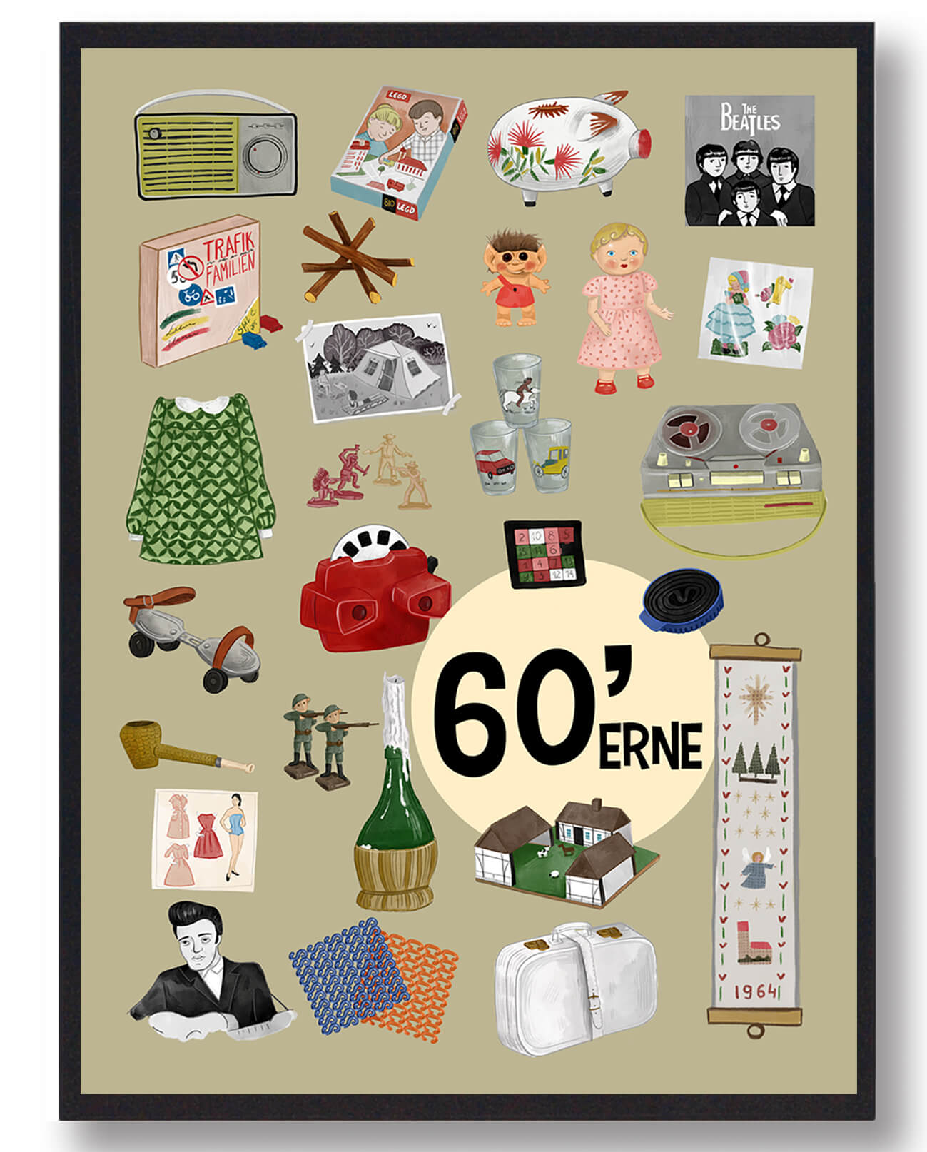 60 Apos Erne Plakat Grøngul