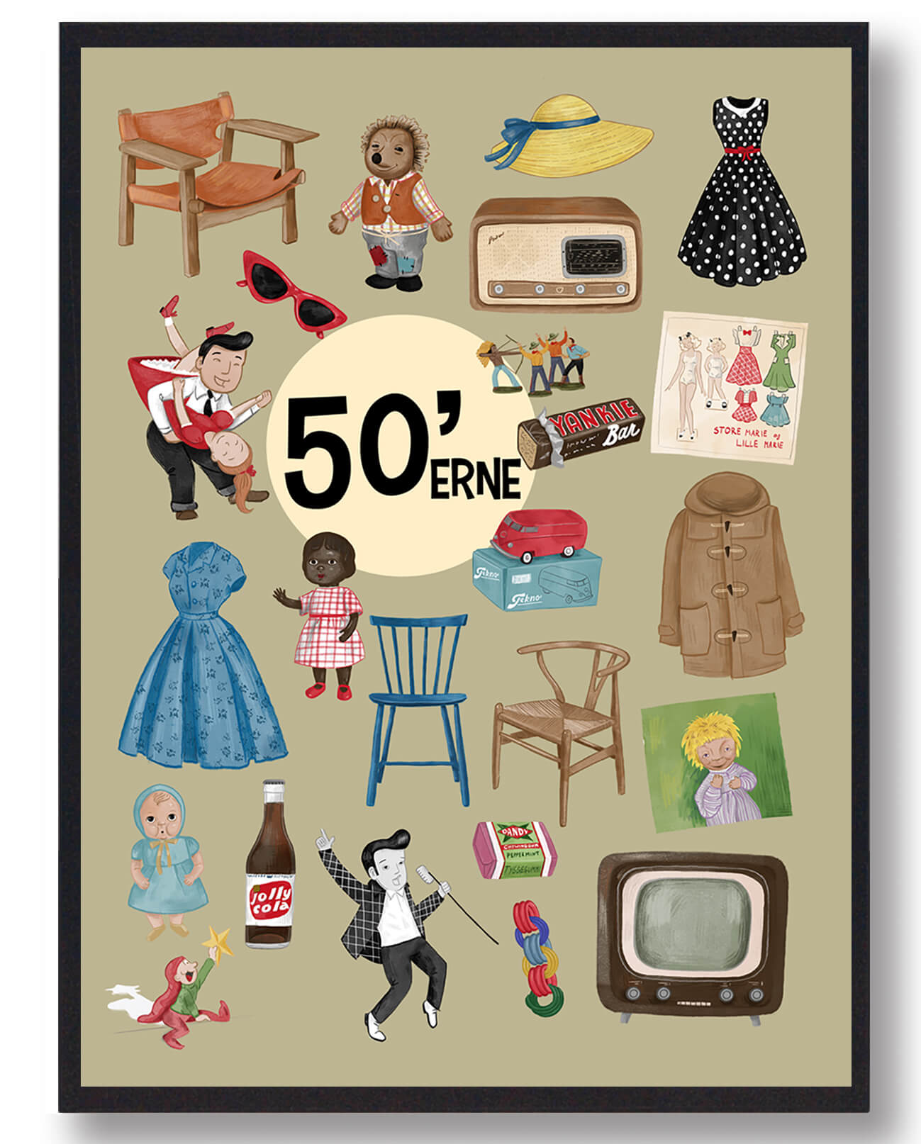 50 Apos Erne Plakat Grøngul