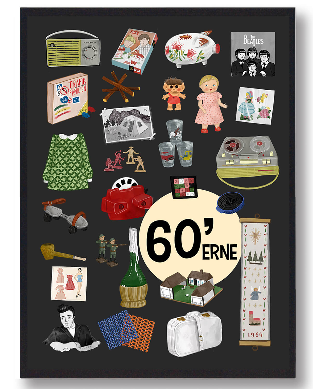 60 Apos Erne Plakat Sort