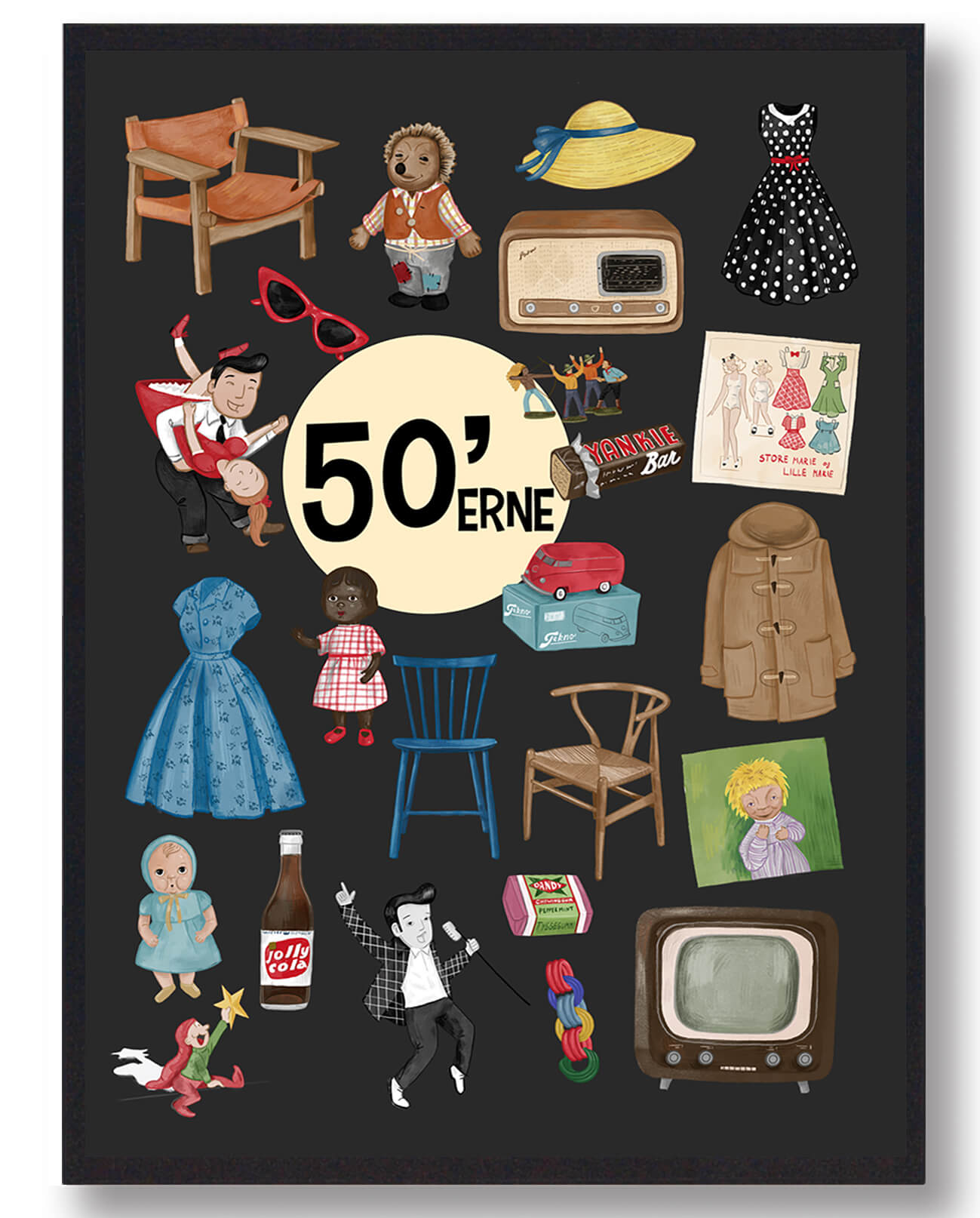 50 Apos Erne Plakat Sort