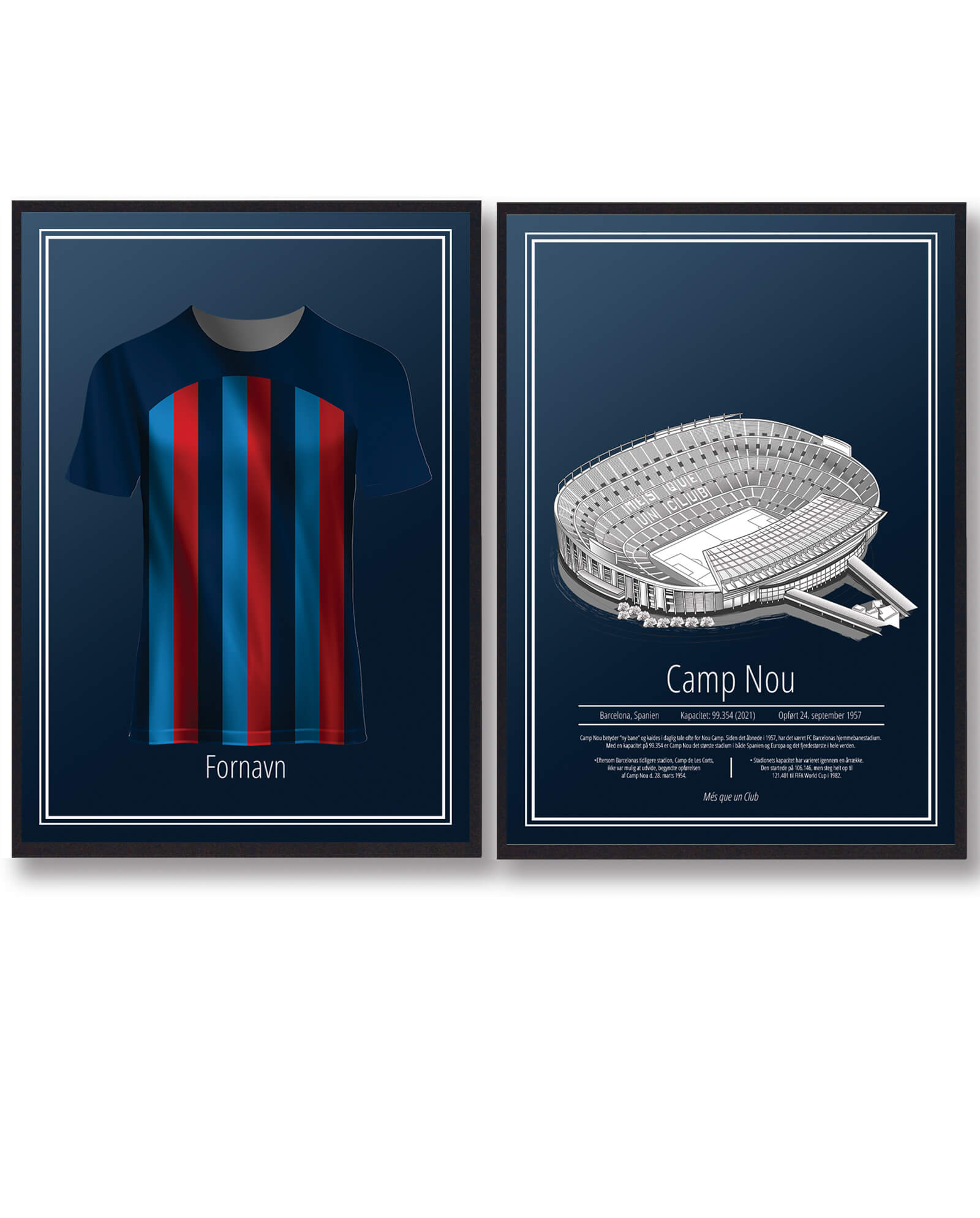 Barcelona Trøje Og Stadion Plakatsæt