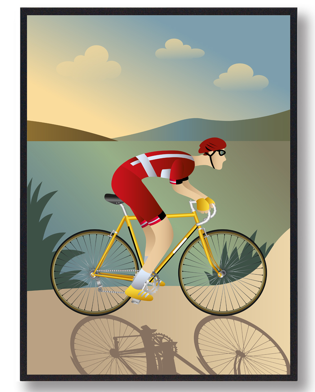 Cykelrytter   Landskab Plakat