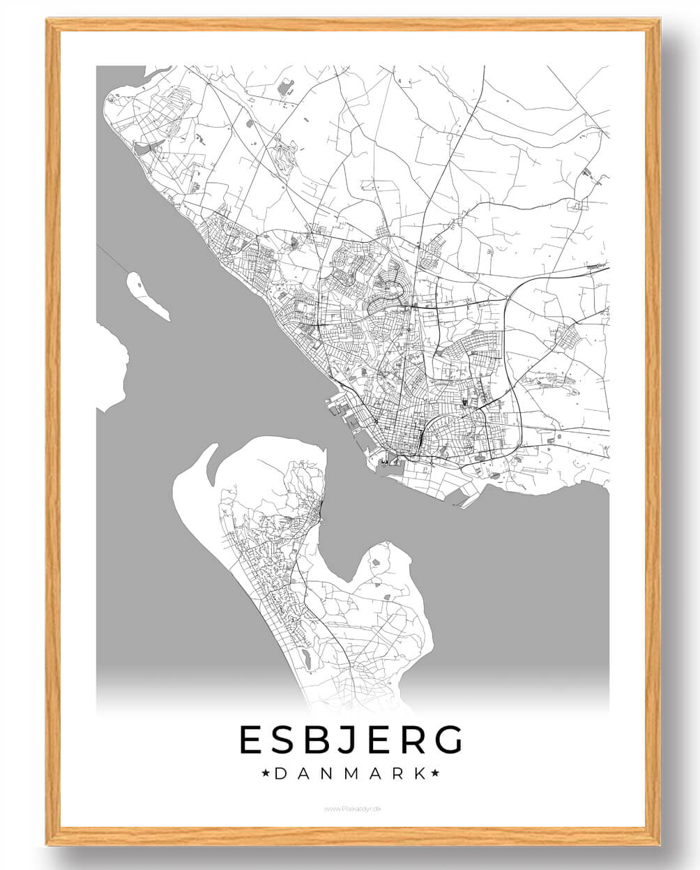 Esbjerg By Plakat Hvid