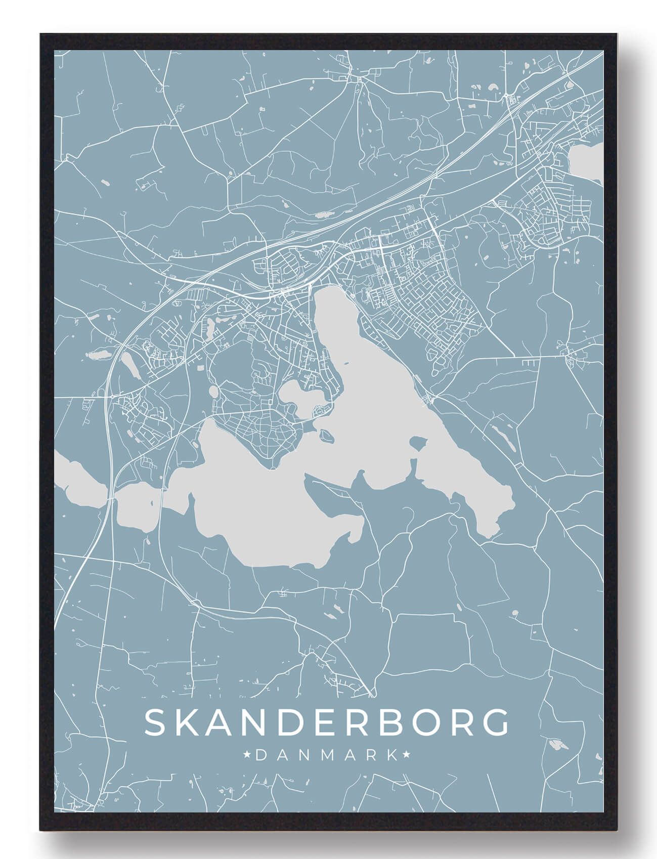 Skanderborg Plakat Lyseblå