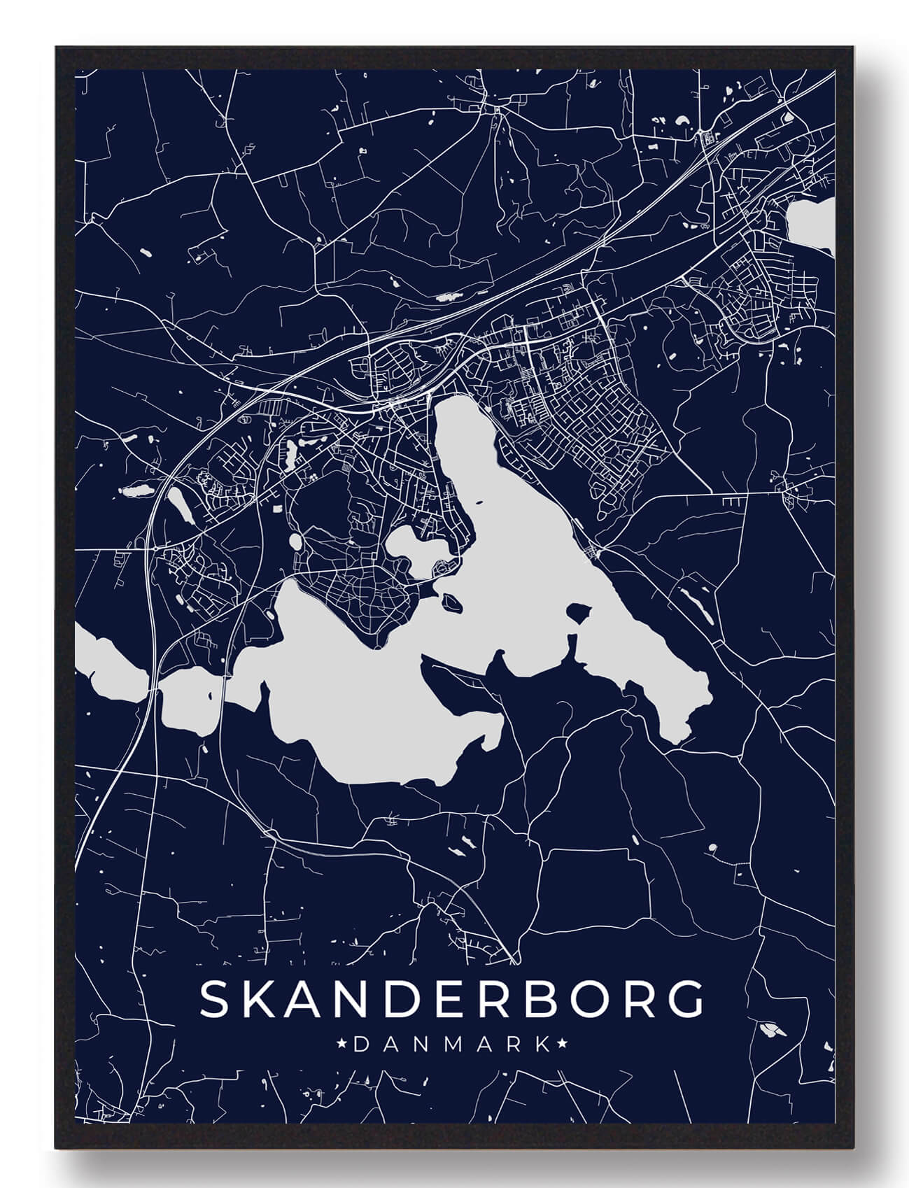 Skanderborg Plakat Mørkeblå