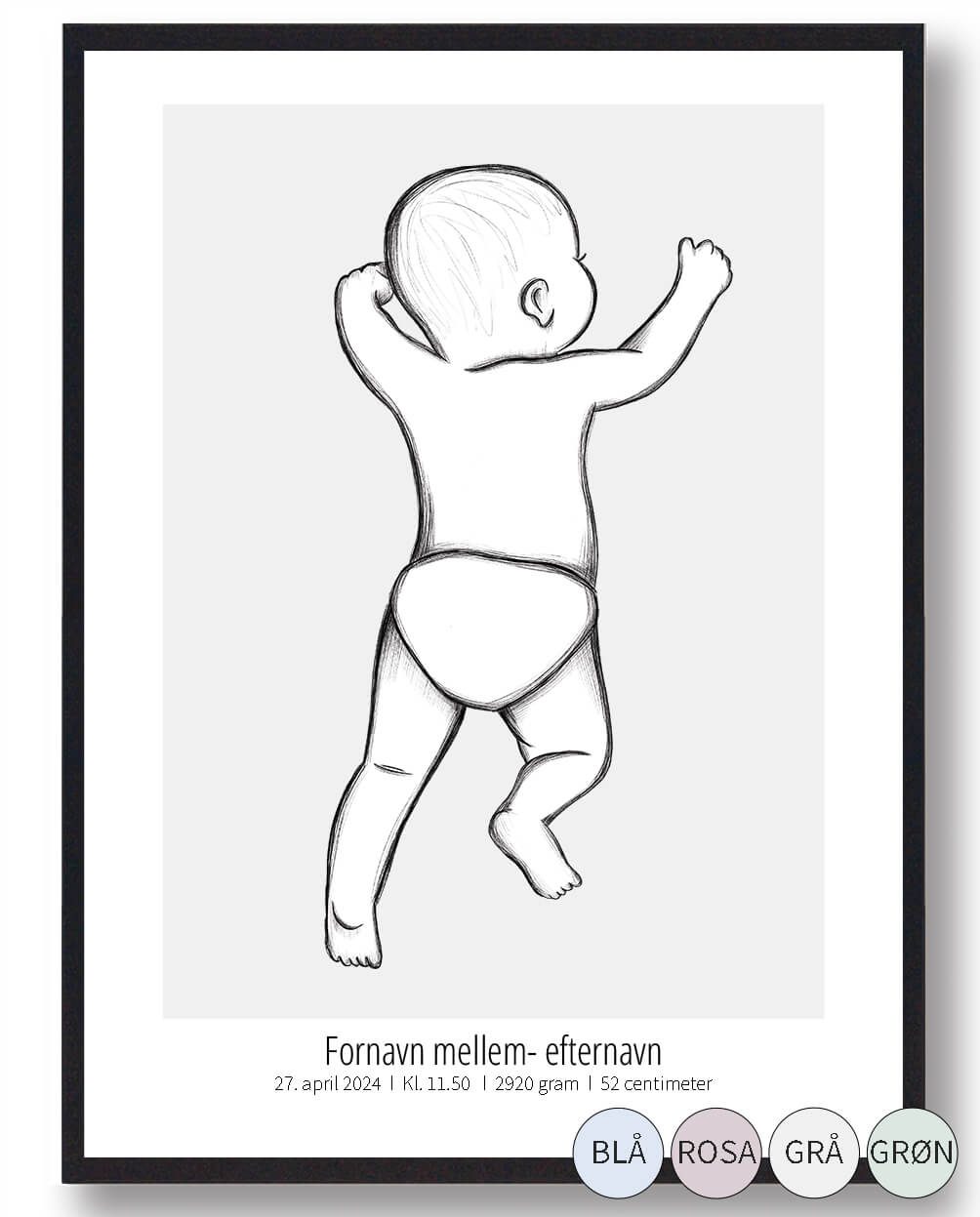 :  Skitse Fødselsplakat