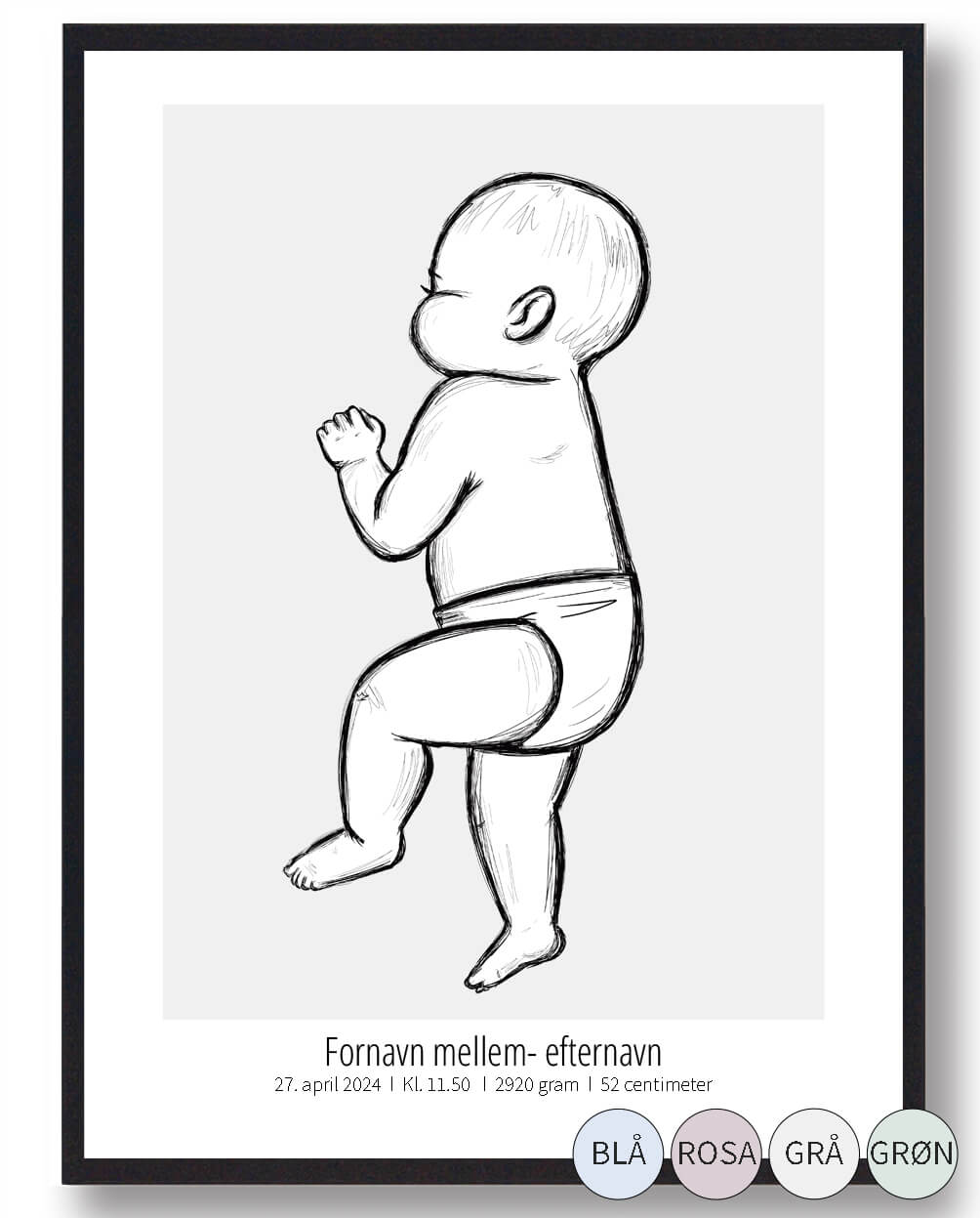 :  Skitse Fødselsplakat