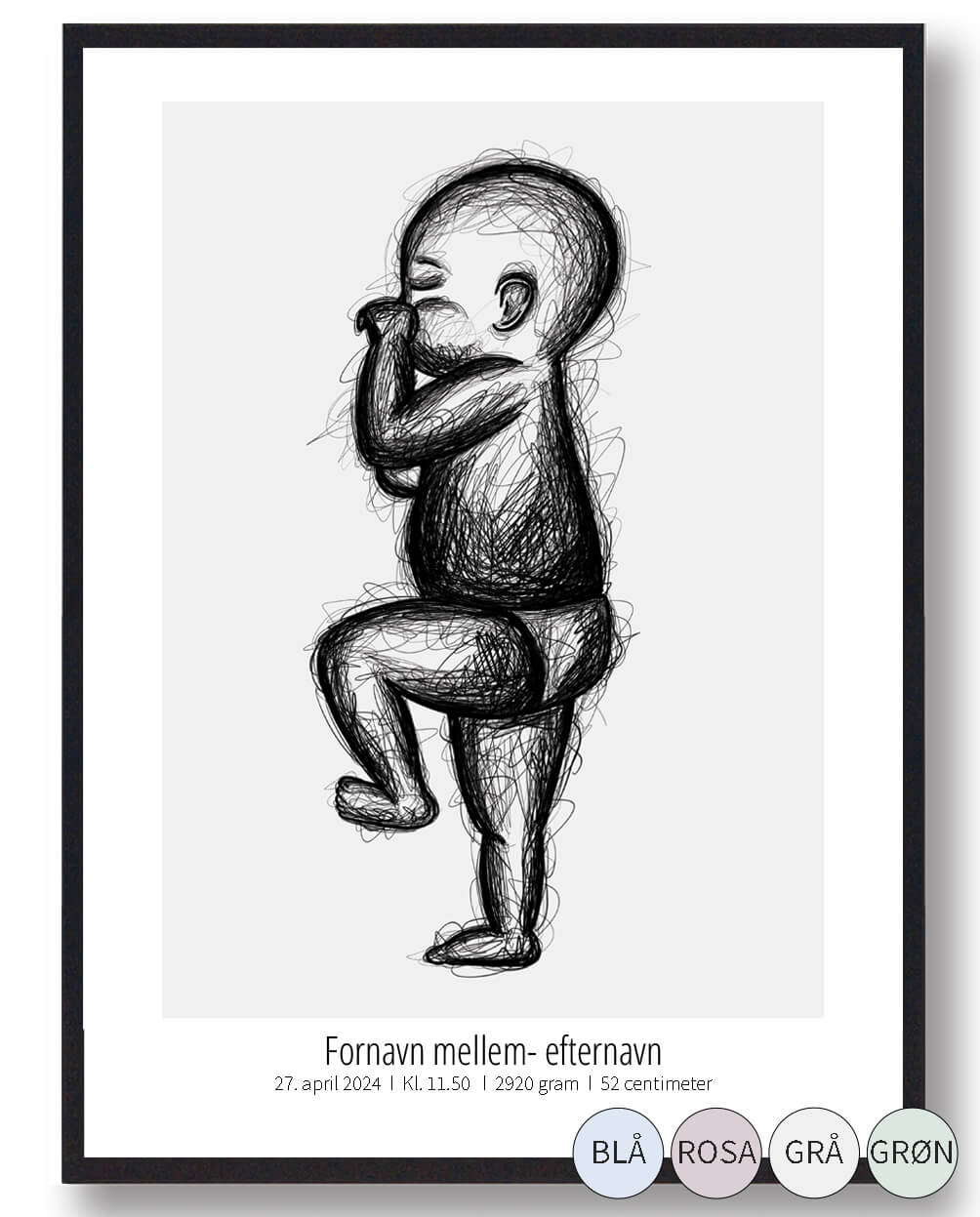 :  Skitse Fødselsplakat