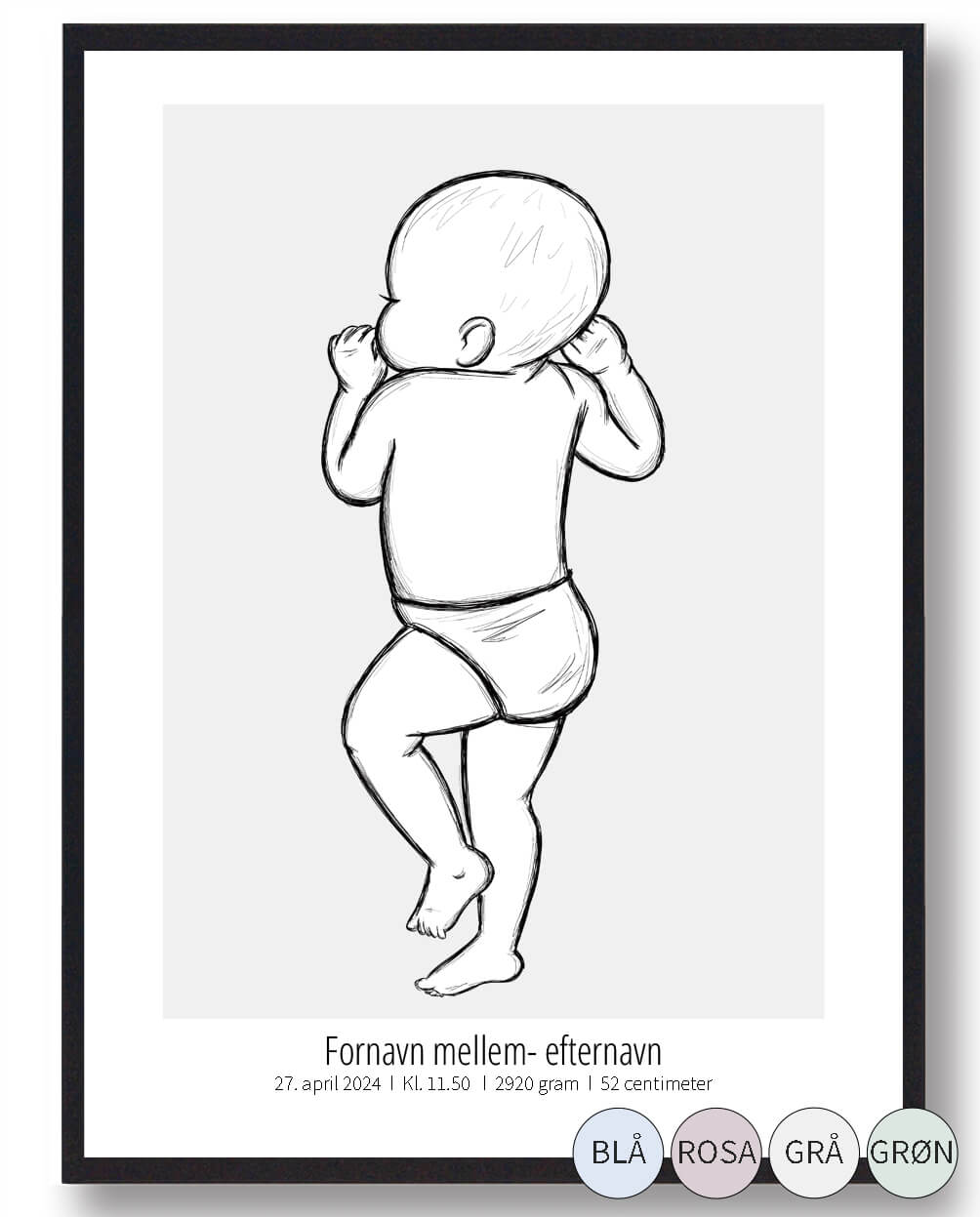 :  Skitse Fødselsplakat