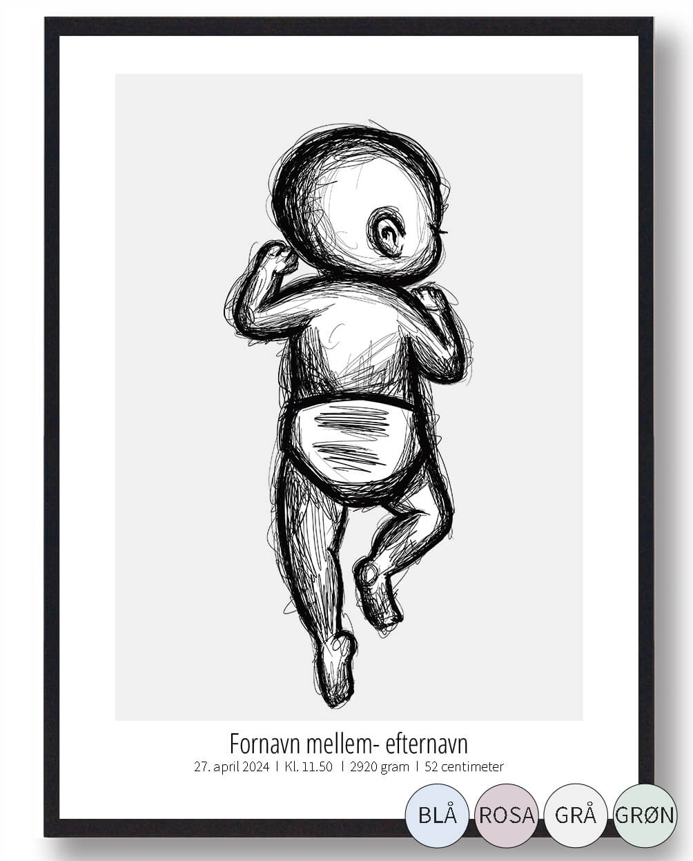 :  Skitse Fødselsplakat