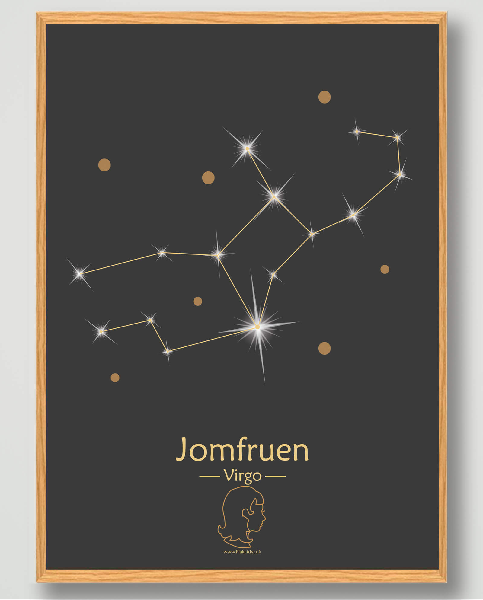 Stjernebillede Jomfruen  Sort  Plakat
