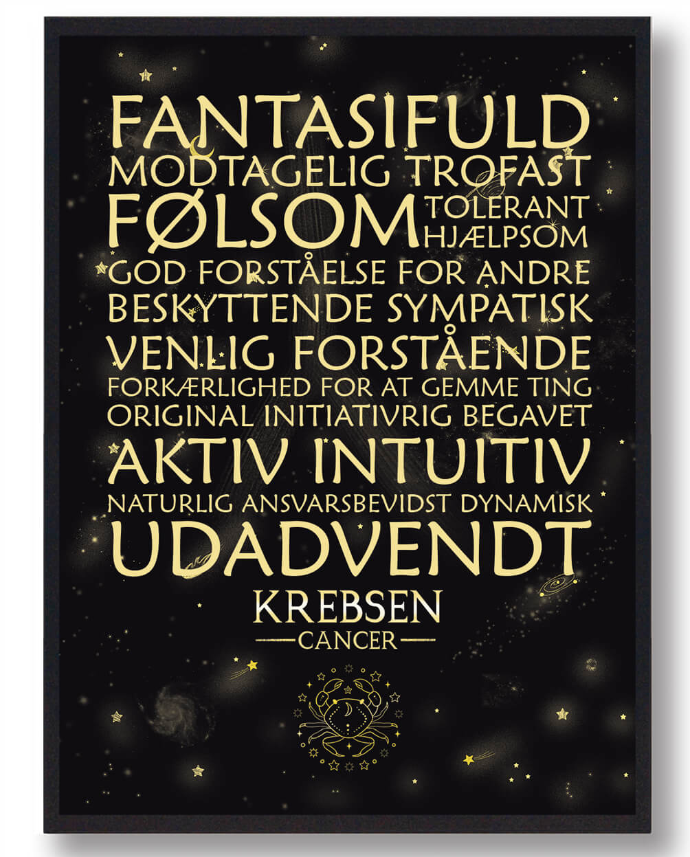 Stjernebillede Krebsen  Sort Håndtegnet Baggrund