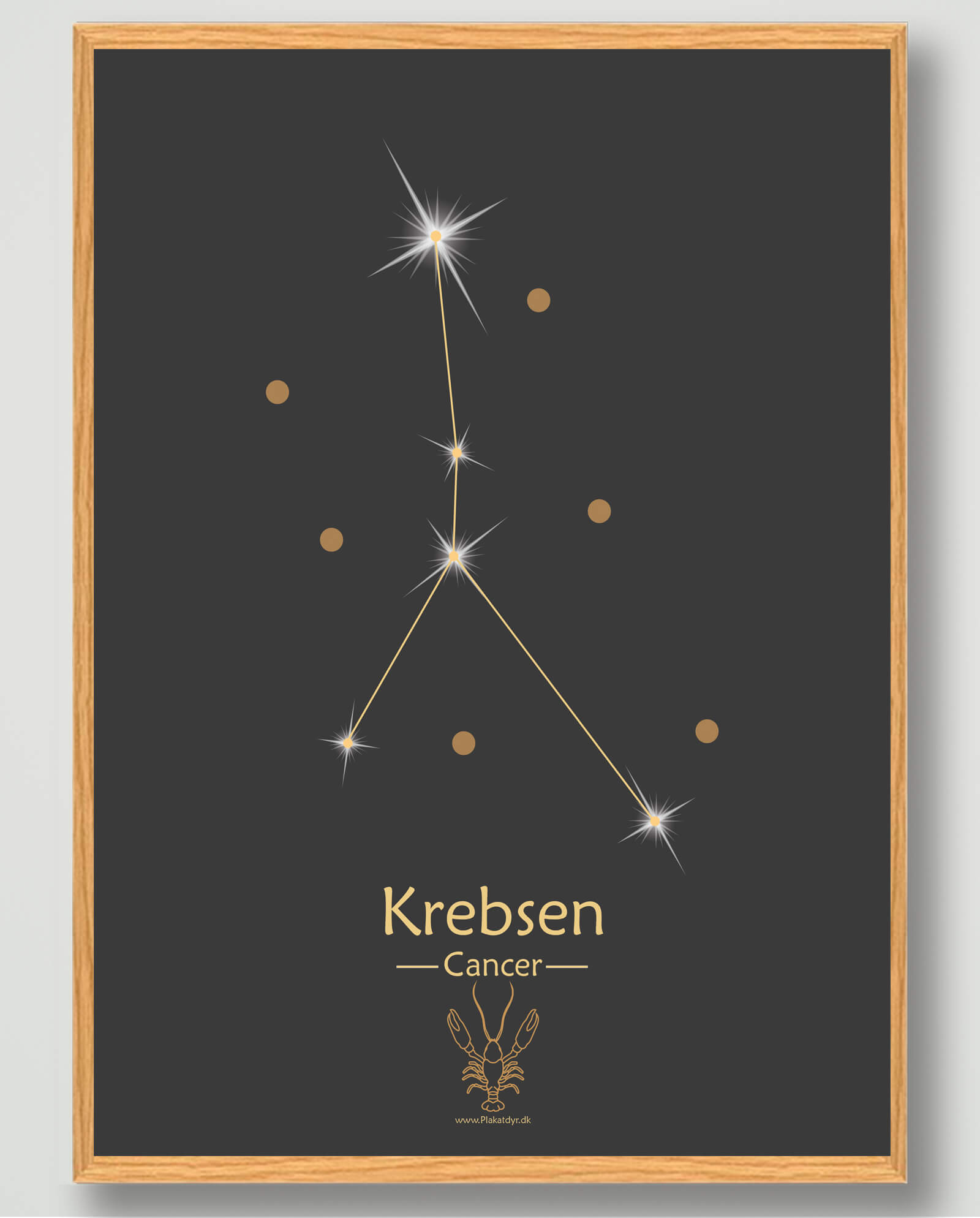 Stjernebillede Krebsen  Sort  Plakat