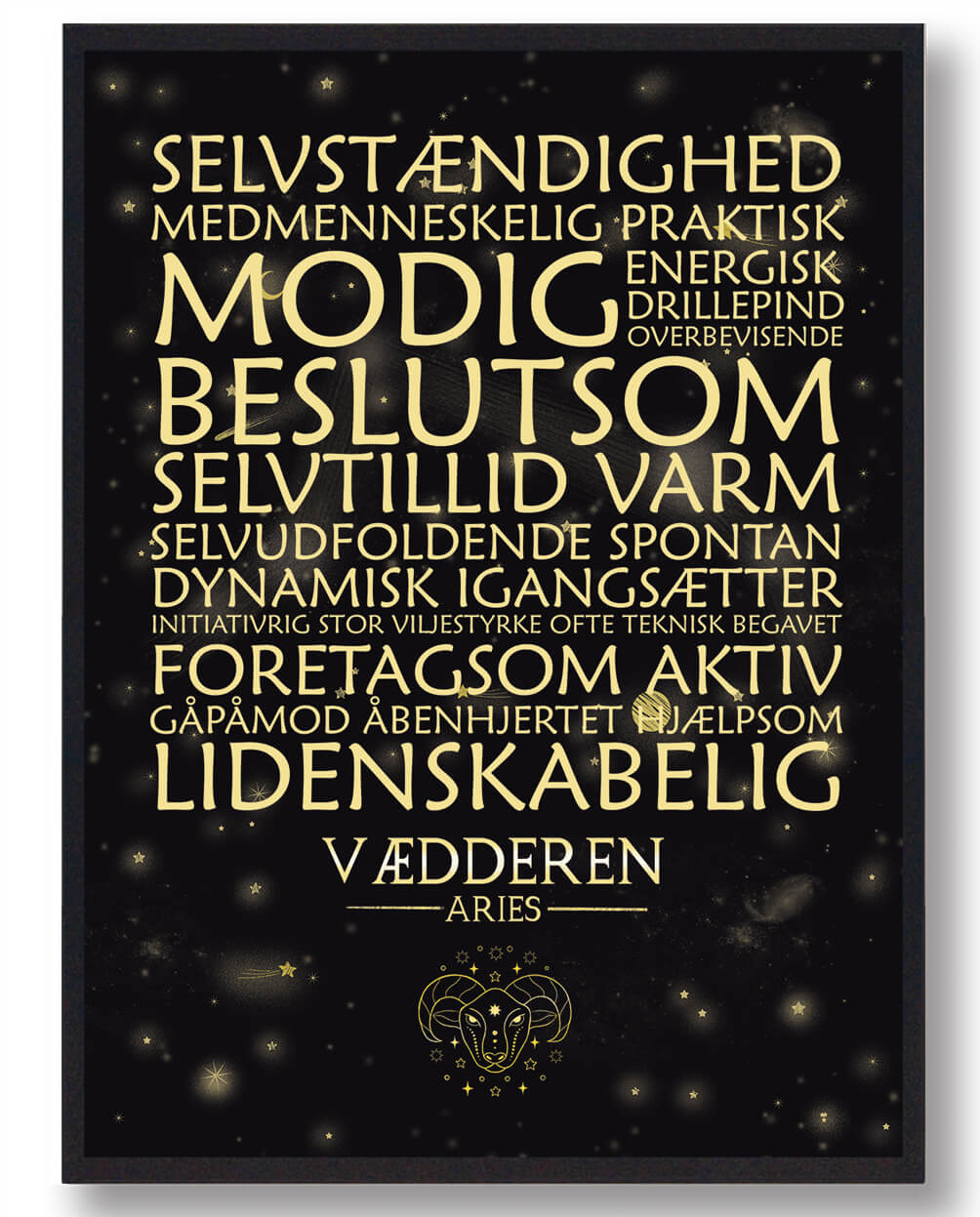 Stjernebillede Vædderen  Sort Håndtegnet Baggrund