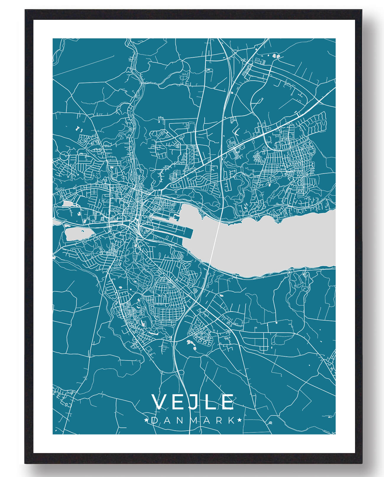 Vejle By Plakat Blå