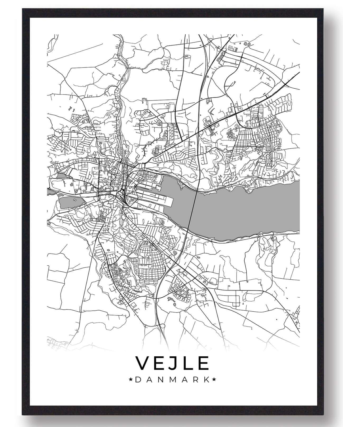Vejle By Plakat Hvid