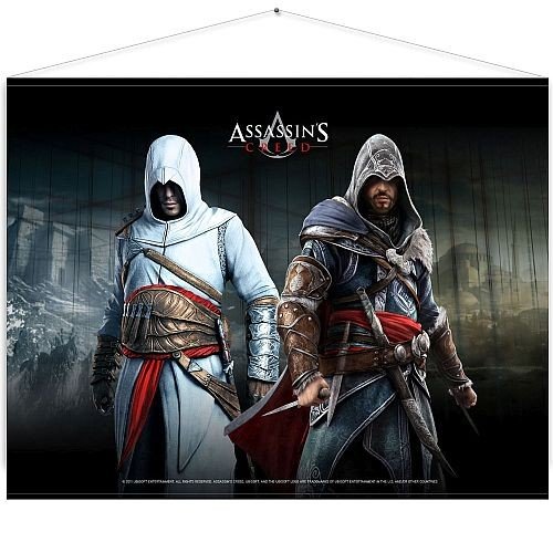Assassin   Creed Altair   Ezio Wallscroll  Top Kvalitets  Quot Stof Plakat Quot   Crazy Tilbud