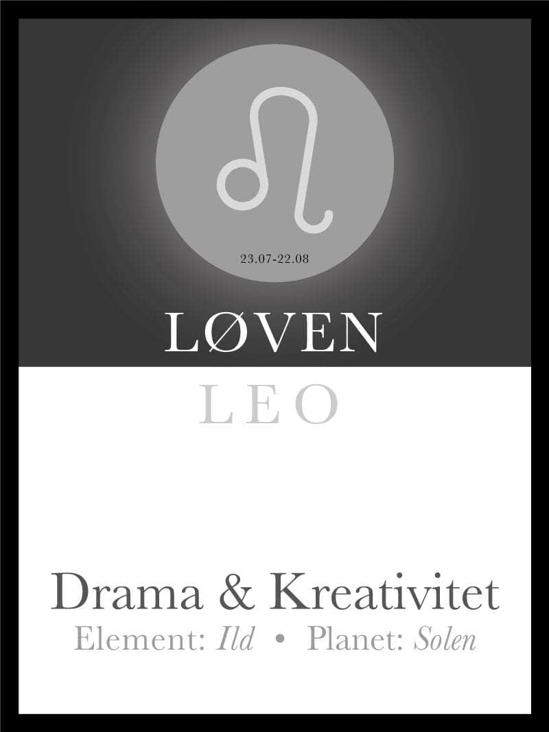 Løven Stjernetegn Tekst Plakat