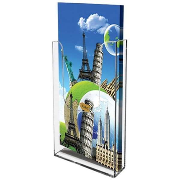 Akryl Brochureholder Til Væg Vertikal Flyer M65   9x21 Cm